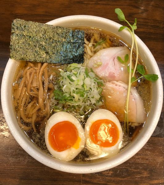 「中華そば大盛味玉（￥750+100+C）」@中華そば 西のの写真