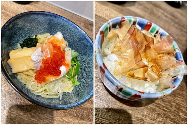 「【季節の和え麺】サーモンとイクラの山葵和えそば〜飯割付〜」@㐂りん食堂の写真