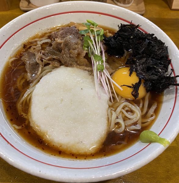 「【限定】牛肉とろろ磯海苔冷やし麺　９８０円」@麺屋 ぬまたの写真