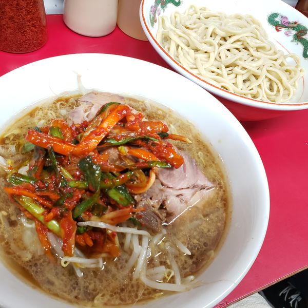 「小つけ麺少な目＋九条ネギキムチ」@ラーメン二郎 湘南藤沢店の写真