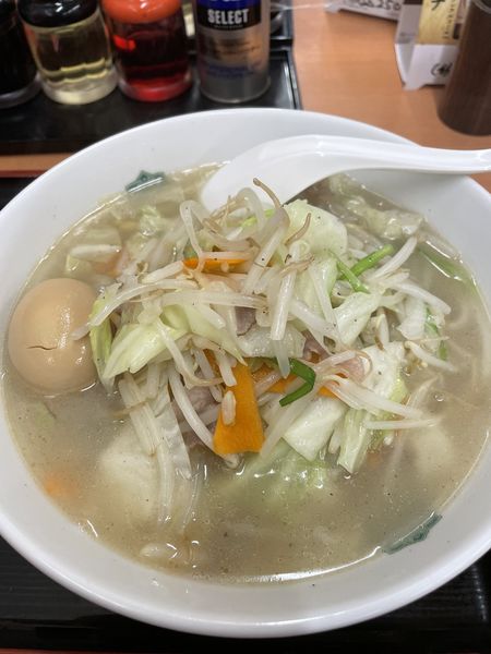 「タンメン味玉」@日高屋 金沢文庫東口店の写真