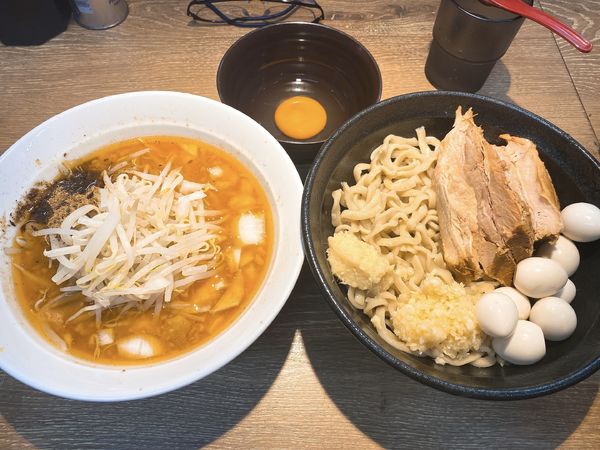 「【限定】シュリンプmiso つけ麺 うずら生卵」@麺屋 浜一の写真