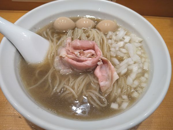 「煮干蕎麦＋うずら味玉(¥900)＋黒酢和え玉(¥250)」@木更津丿貫の写真