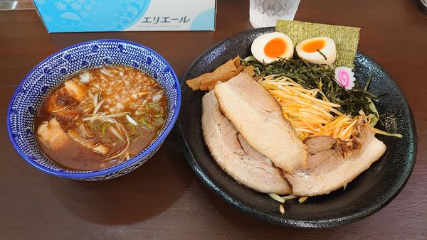 「ネギつけそば（小） 900円+賄いチャーシュー丼 280円」@麺屋こうきの写真