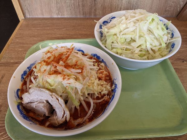 「辛ラーメン（MAX4辛）780円　野菜ダブル」@ジャンクガレッジ 太田店の写真