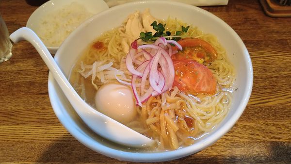 「塩冷製麺¥850+味玉¥100-」@ラーメン食堂 粋な一生の写真