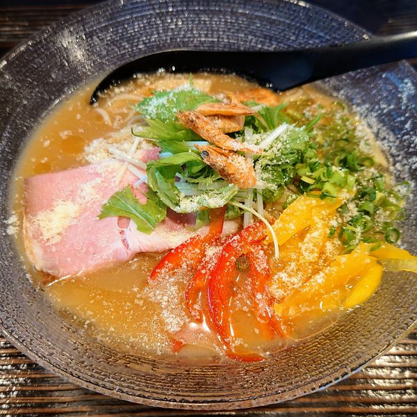 「【限定】冷製海老SOBA　900円」@中華そば 向日葵の写真