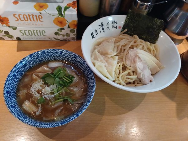 「海老雲吞鶏塩つけめん」@麺匠 清兵衛の写真