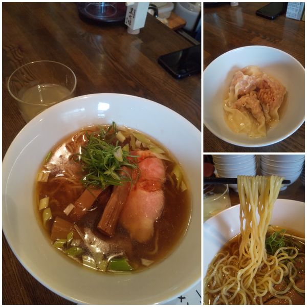 「醤油中華そば850円肉海老ワンタン200円」@中華そば べぃしっくの写真