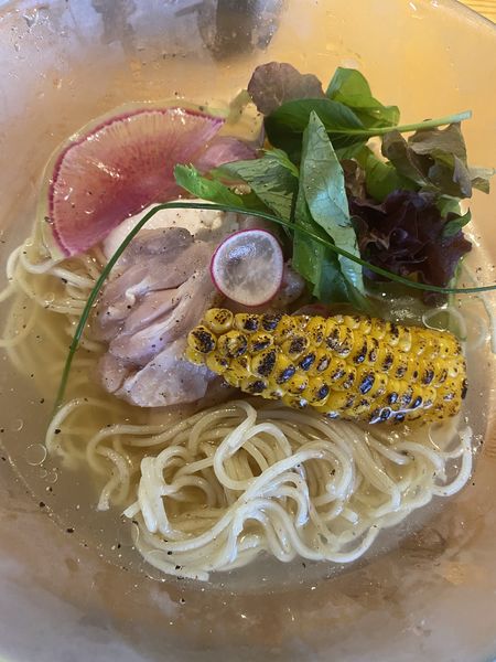 「限定　とうもろこしの冷やしそば1200」@麺処 図鑑の写真