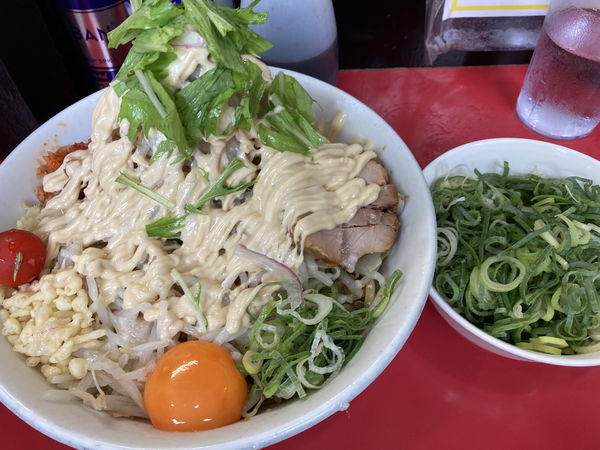 「冷やしまぜそば　少なめ＋ねぎ」@用心棒 本号の写真