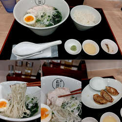 らーめん+餃子3個+半ライスのランチAセット(¥1000)