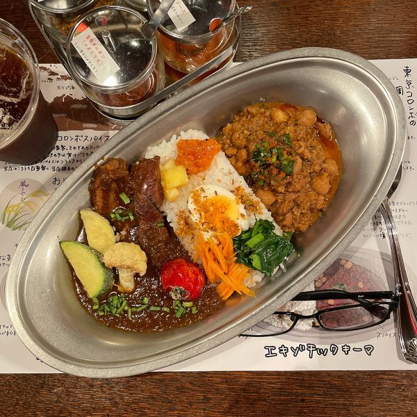 「あいがけ2種盛り(東京コロンボ+キーマ)」@東京コロンボの写真