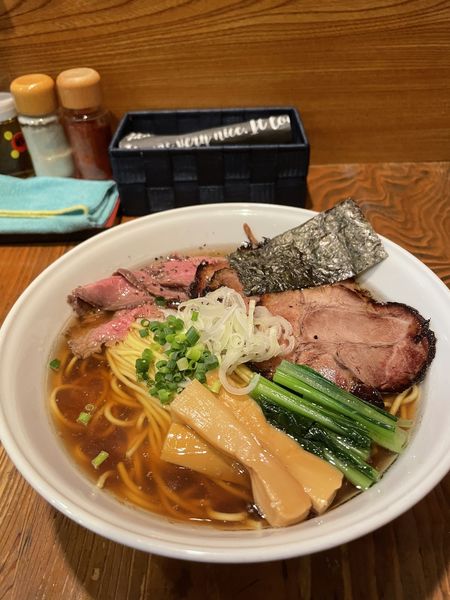 「牛骨中華そば（大盛り&チャーシュー）」@麺屋たつみ 喜心 狭山店の写真
