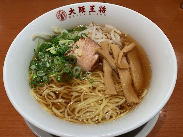 「中華そば+元祖焼餃子3個+小ライス」@大阪王将 津田沼北口店の写真