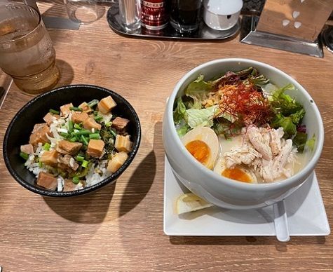 「味玉鶏白湯塩そば＋Bセットチャーシューごはん　1,320円」@蔭山樓 横浜ジョイナス店の写真