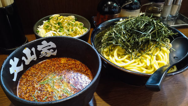 「限定/ピリ辛冷やし胡麻つけ麺+大盛り+ネギめし　～再び～」@ラーメン 大山家 昭島店の写真