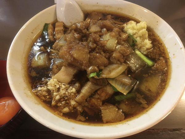 「スタ満ソバ（全部）＋生卵」@元祖スタミナ満点らーめん すず鬼の写真