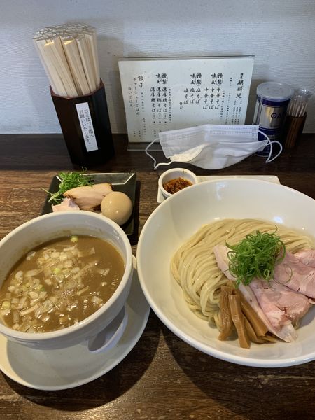 「特製鶏絞りつけそば」@麺道 麒麟児の写真