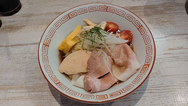 「【限定】マイヤーレモンの冷やし中華 930円+鶏飯 380円」@中華そば 四つ葉の写真