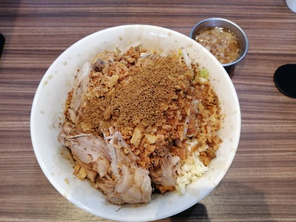 「カレー汁なし（300g）＋豚マシ」@夢を語れ 岐阜の写真