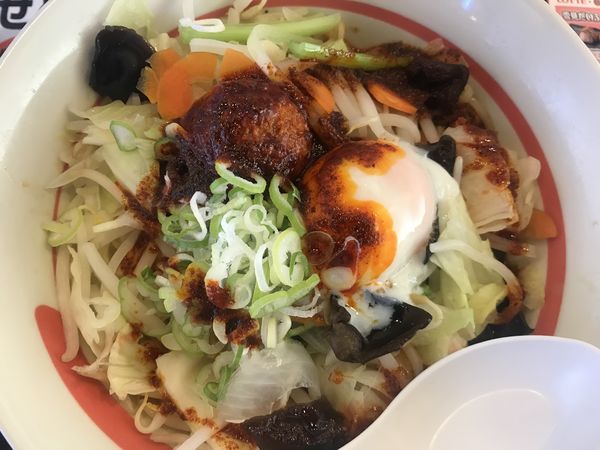 「期間限定：台湾野菜まぜそば(シビ辛系)640円」@幸楽苑 福島西口店の写真