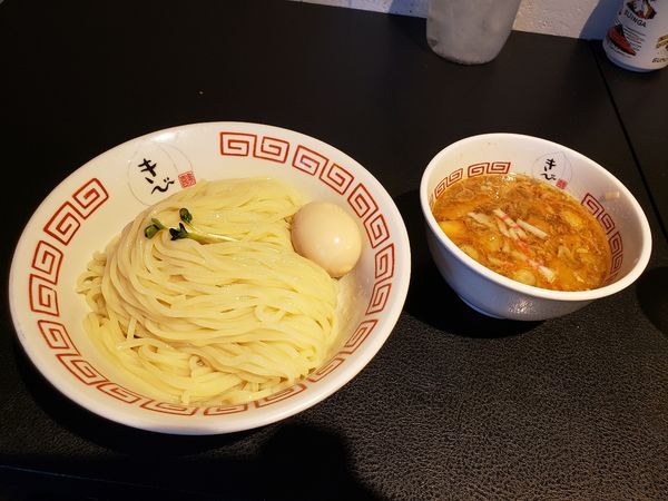 「つけそば+味付玉子」@中華そば きび 明大前店の写真