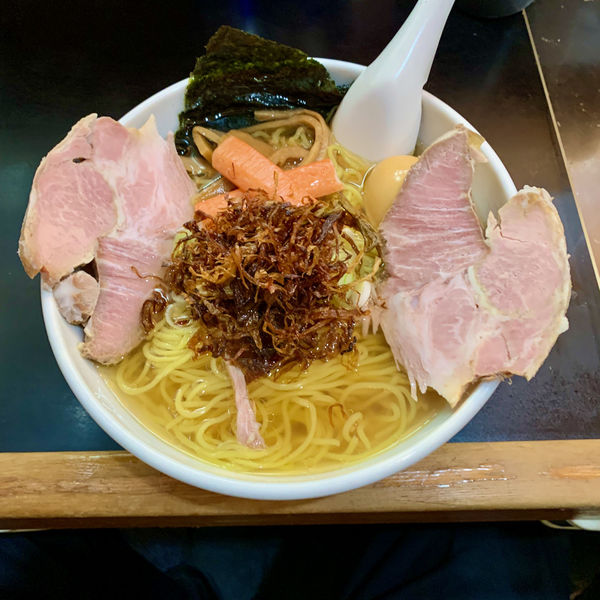 上品＋揚げネギ（二杯目に「下品＋青唐辛子」）