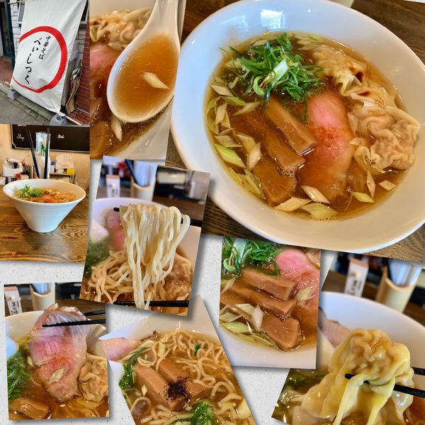 「醤油中華そば850円＋肉海老ワンタン」@中華そば べぃしっくの写真