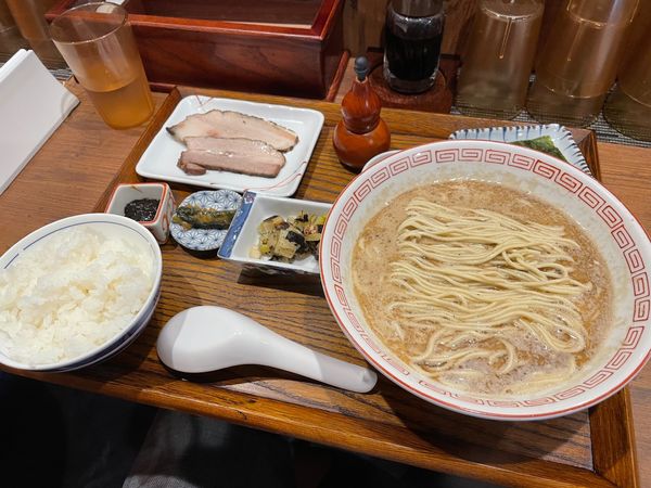 「鯵定食＋和え麺」@炭火焼濃厚中華そば 奥倫道の写真