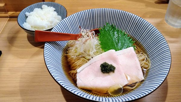 「【限定】焼きあごの冷しとろみそば+ライス(小)」@焼きあご塩らー麺 たかはし 大船店の写真