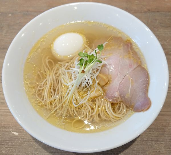 「だし麺（小）塩＋白だし漬け味玉、羽釜ご飯（小）」@だし麺屋 ナミノアヤの写真