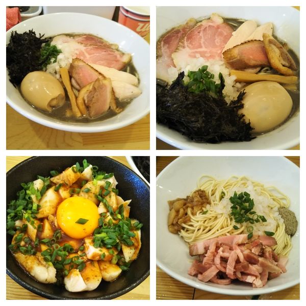 「濃厚煮干らーめん➕鶏チャーシューユッケ丼➕和え玉」@煮干らーめん 川むらの写真