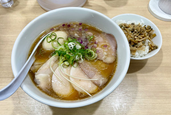 「特製 中華そば 醤油＋月替わり 貝ごはん（小）」@貝麺みかわの写真