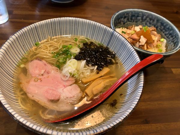 「中華そば塩＋チャーシューご飯S」@中華そば たがやの写真
