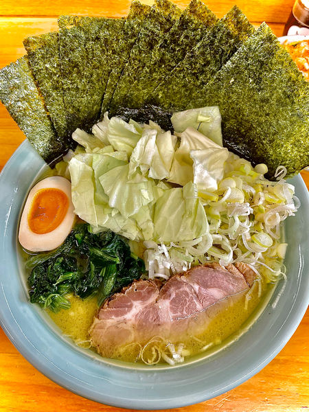 「塩ラーメン中盛り　海苔とねぎ増し　小ライス」@捲り家の写真