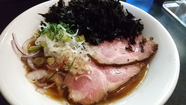 「冷やし醤油＋冷やし和え玉（限定、計1100円）＋岩ノリ」@麺処 晴の写真