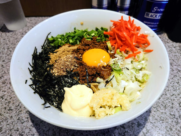 「限定 台湾まぜそば+紅しょうが」@ラーメン宮郎の写真