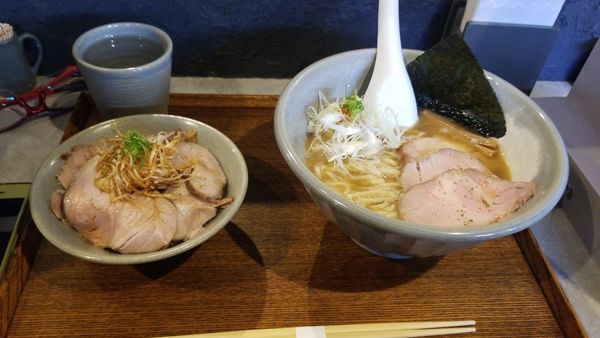 「清濁らーめん+肉飯」@Homemade Ramen 青麦の写真