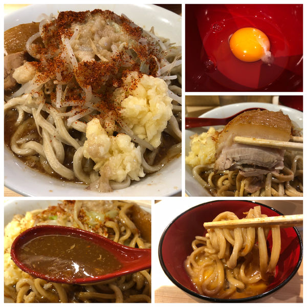 「エビラーメン960円 生卵 50円 ニンニク背アブラ」@ラーメン緑山の写真