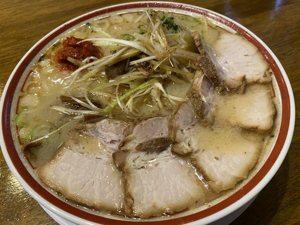 「山形辛みそ＋ネギ＋チャーシュー×2」@田中そば店 浅草店の写真