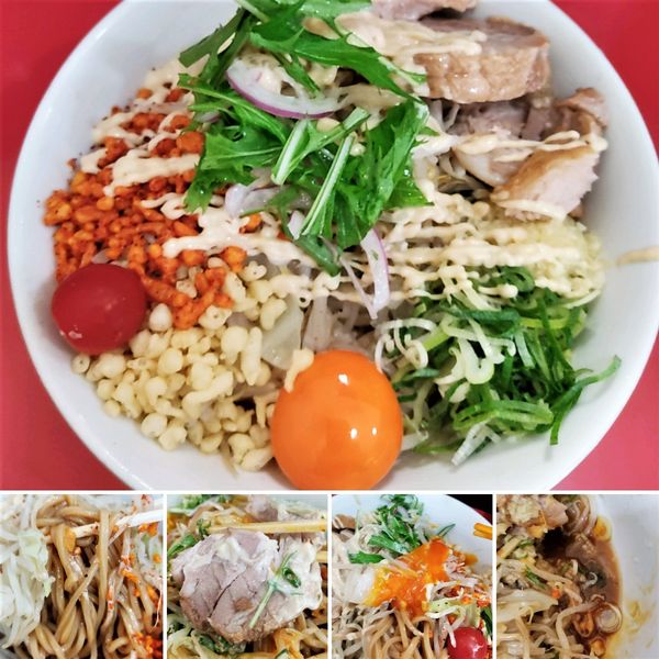 「冷やしまぜそば(少なめ)＋肉増し＝930円」@用心棒 本号の写真