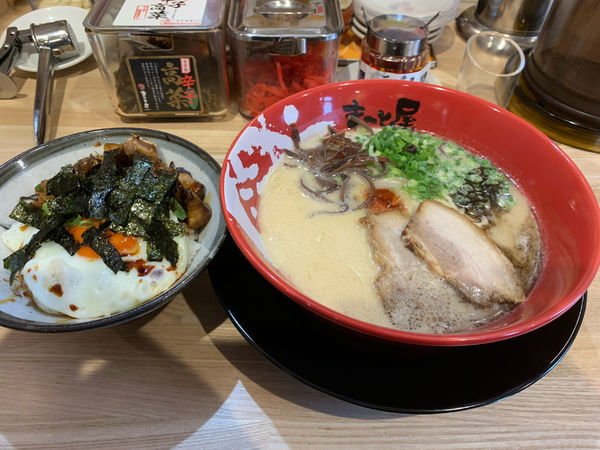 「牛じゃんラーメン770円+焼豚丼230円ランチのみ」@ラーメン まこと屋 江南赤童子店の写真