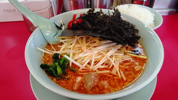 「辛味噌ネギラーメン激辛＋半ライス1000円」@ラーメン山岡家 上三川店の写真