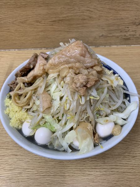 「ラーメン 750円 うずら 100円」@ラーメン二郎 栃木街道店の写真