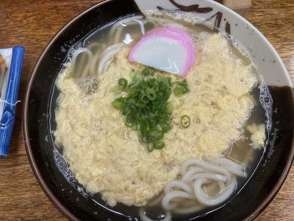 「玉子うどん¥450+さば塩焼¥250」@森田食堂の写真