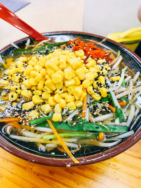 「野菜ラーメントッピング辛」@青竹手打ラーメン むらいちの写真