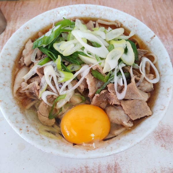 「肉そば（￥450）＋生玉子（￥50）」@南天 本店の写真