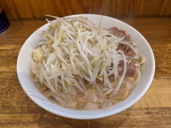 「小らーめん 750円（野菜まし、ニンニク少し）」@ラーメン二郎 前橋千代田町店の写真
