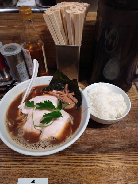 「特製烏賊干鶏白湯そば　1100円」@新橋 纏の写真